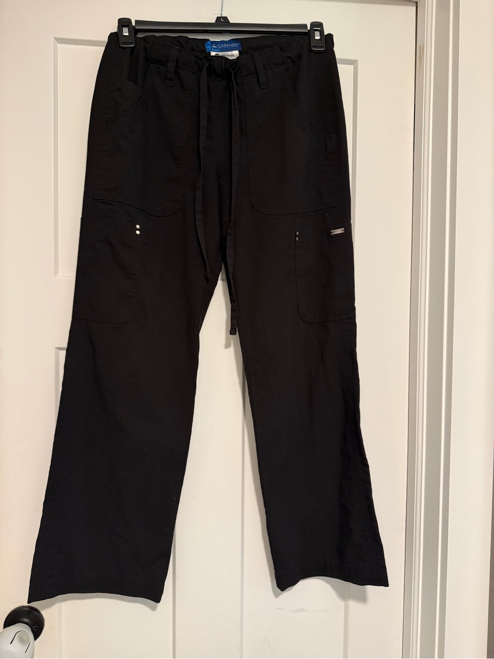 Black Scrub Pants women xs petite koi sapphire